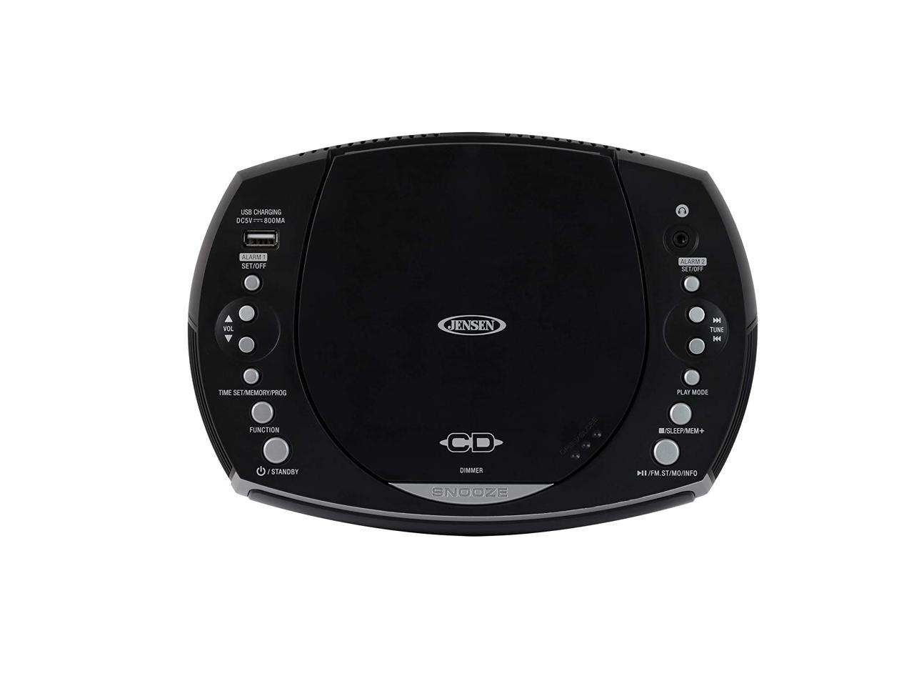 Jensen Modern Home CD Tabletop Stereo Clock Digital AM/FM Radio CD