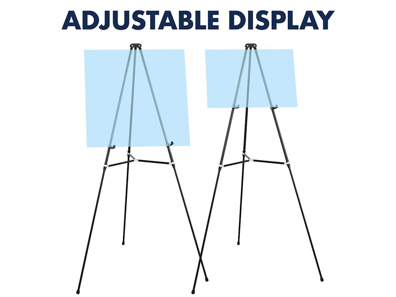 Quartet Easel, Aluminum, Lightweight, Telescoping, 66" Max. Height, Supports 25 lbs, Black (51E