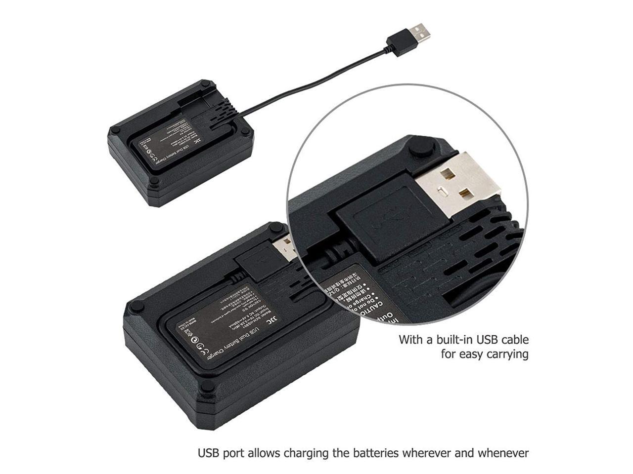 JJC ENEL15 Battery Charger USB Dual Slot for Nikon Z6 Z7 D850 D780