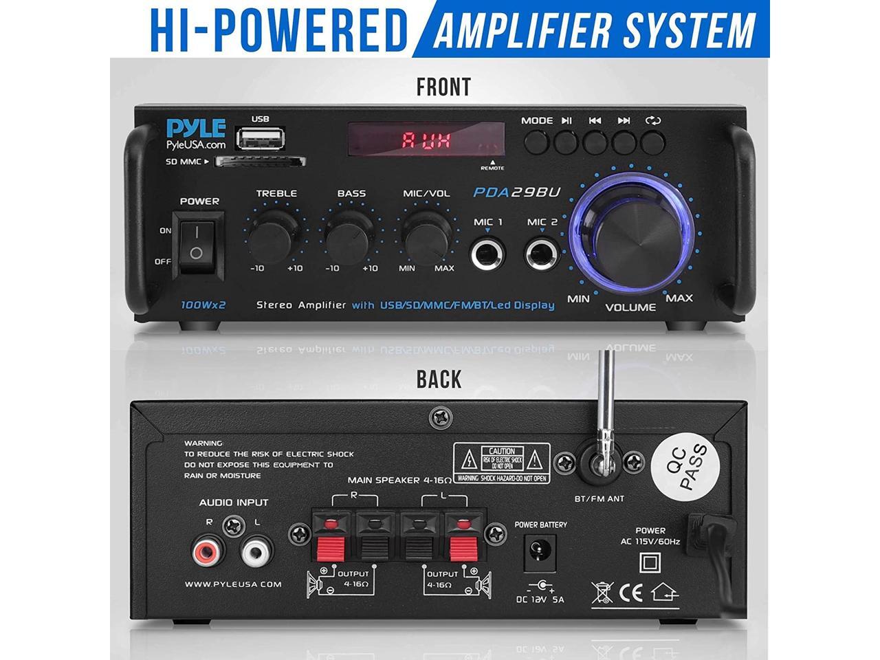 Wireless Bluetooth Stereo Power Amplifier 200W Dual Channel Sound