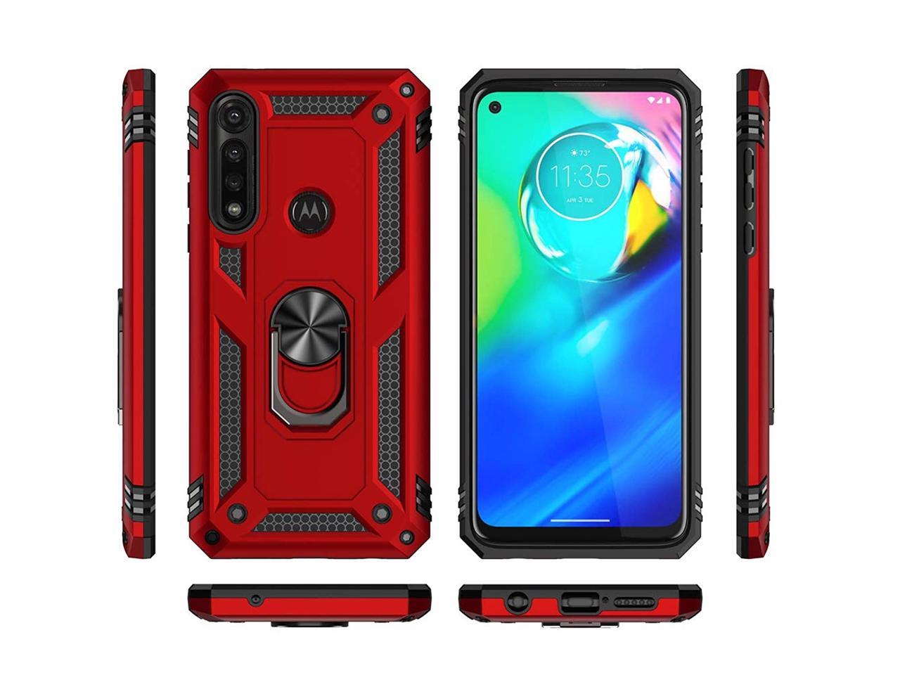 Dretal Moto G Power Case with Tempered Glass Screen Protector, Military