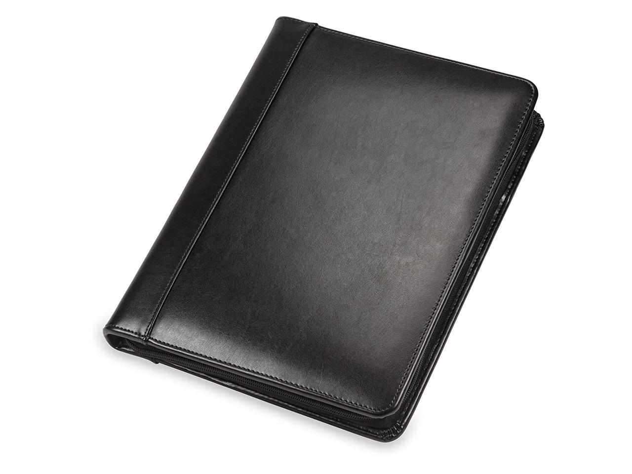 Samsill Regal Executive Leather Padfolio / Portfolio, Wraparound Zipper ...