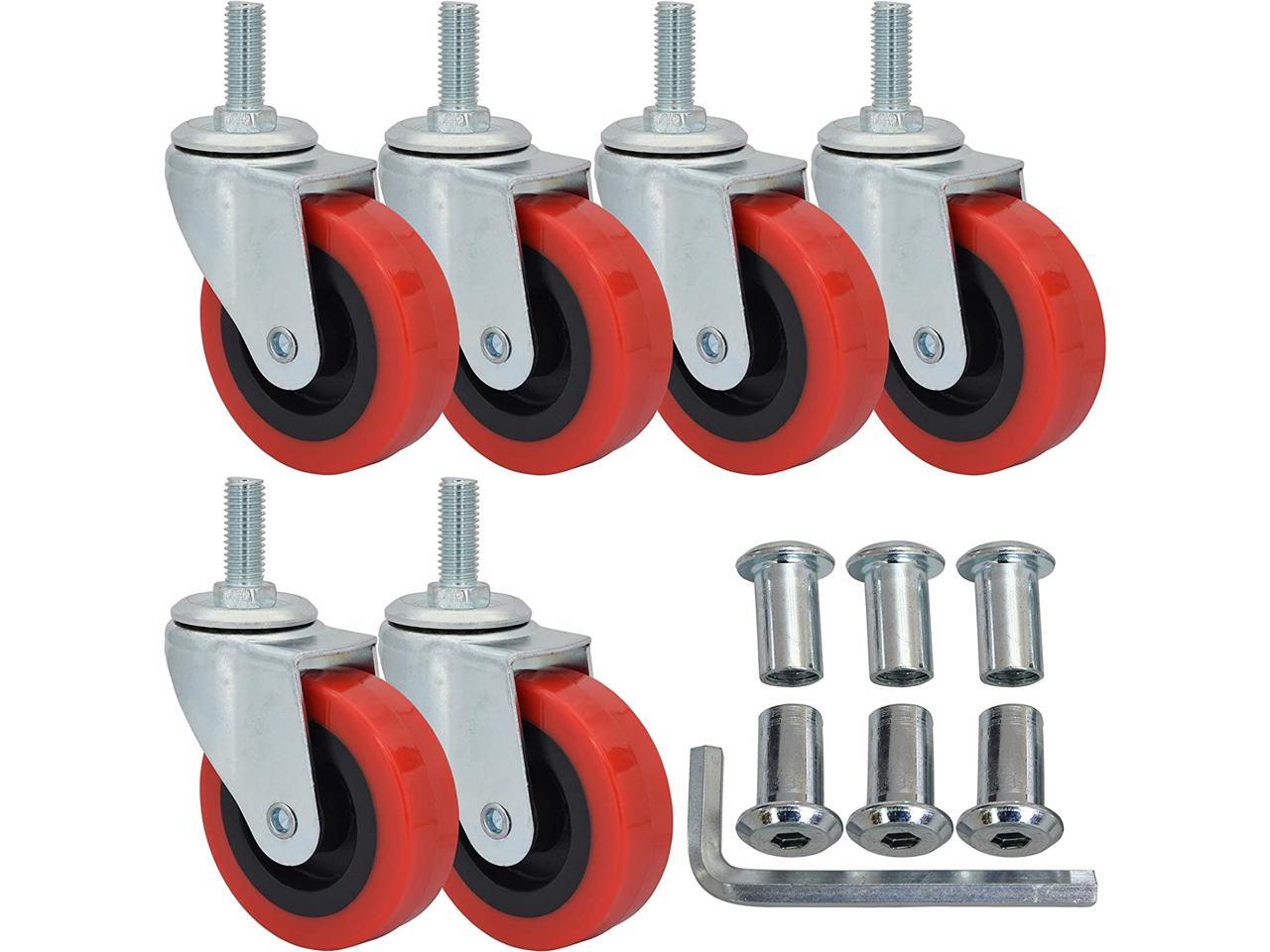6 Pack Creeper Wheels 2.5 Inch Heavy Duty Swivel Caster Wheel Creeper