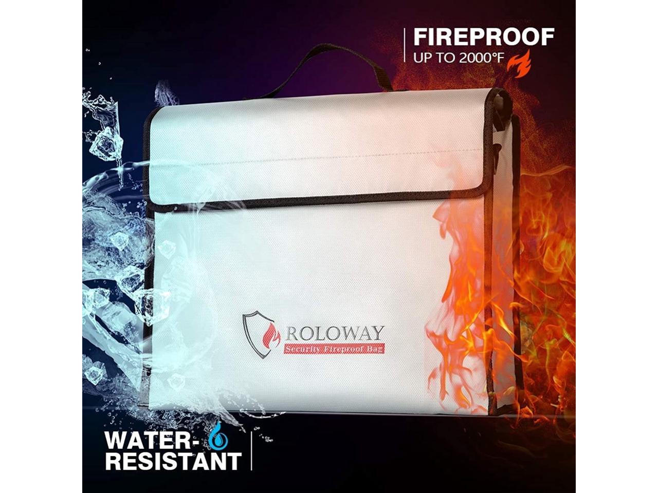 ROLOWAY Fireproof Document & Money Bags, Large Fireproof & Water