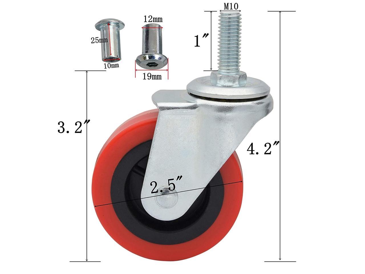 6 Pack Creeper Wheels 2.5 Inch Heavy Duty Swivel Caster Wheel Creeper