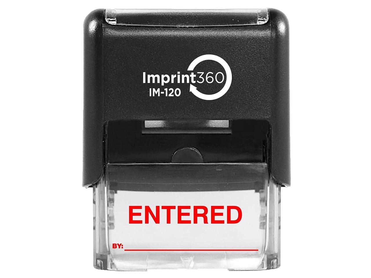 Supply360 ASIMP1112R Entered Stamp with by Line, Red Ink, Heavy