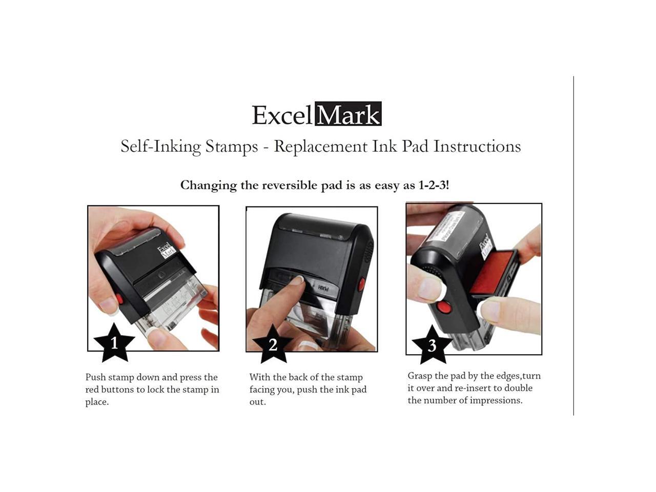 NEW ExcelMark POSTED Self Inking Rubber StampRed and Blue Ink 