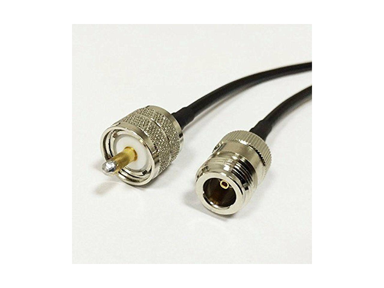 USA-CA RFC195 N FEMALE BULKHEAD to PL259 UHF MALE Coaxial RF Pigtail Cable 