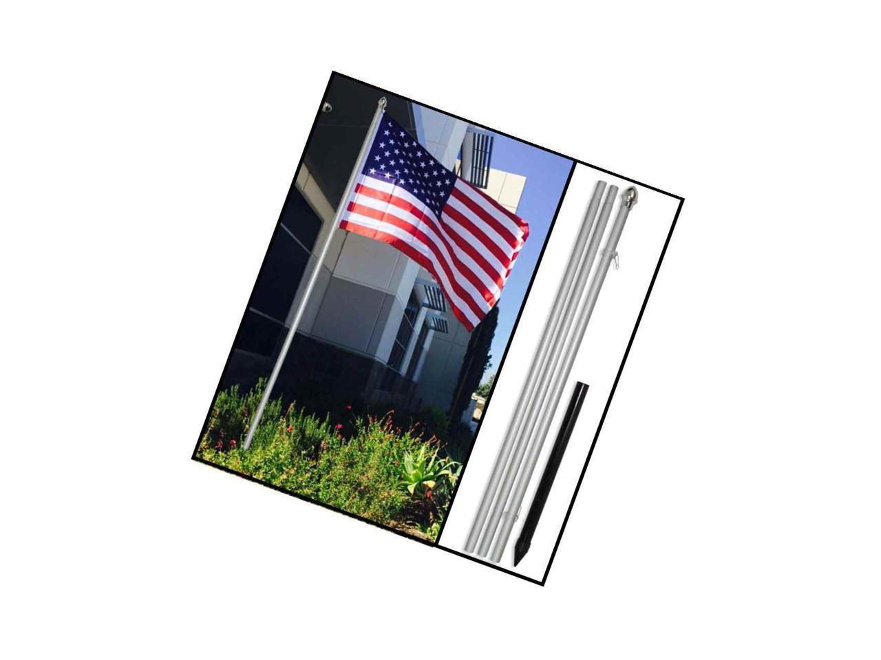 Flags Importer 13ft Aluminum Outdoor Pole with Ground Spike Black
