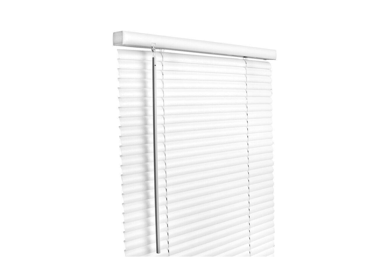 W x 64 in Living Accents  Vinyl  1 in H White  Cordless Mini-Blinds  24 in 