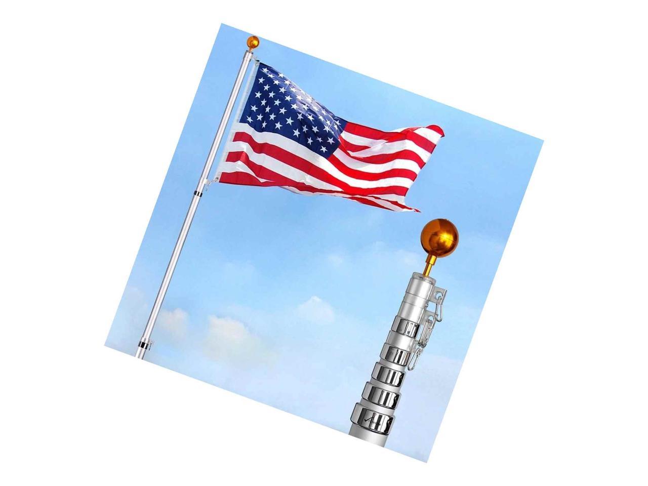 10x15 ft Deluxe US American Flag Large Jumbo Sewn Nylon Embroidered Stars USA 