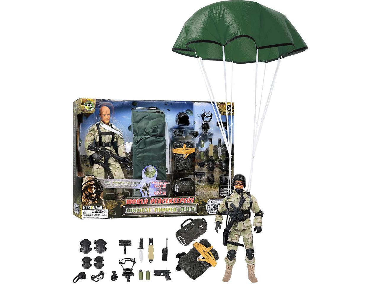 Pack of 5 3.5" Paratroopers Action Figure with Parachute Army Soldiers Toy 