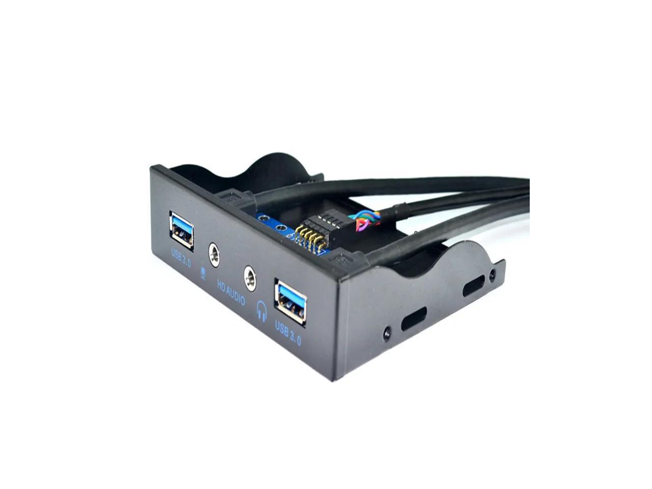 2 Port USB 3.0 Hub Splitter HD Audio 3.5mm Earphone Jack Mic Interface ...