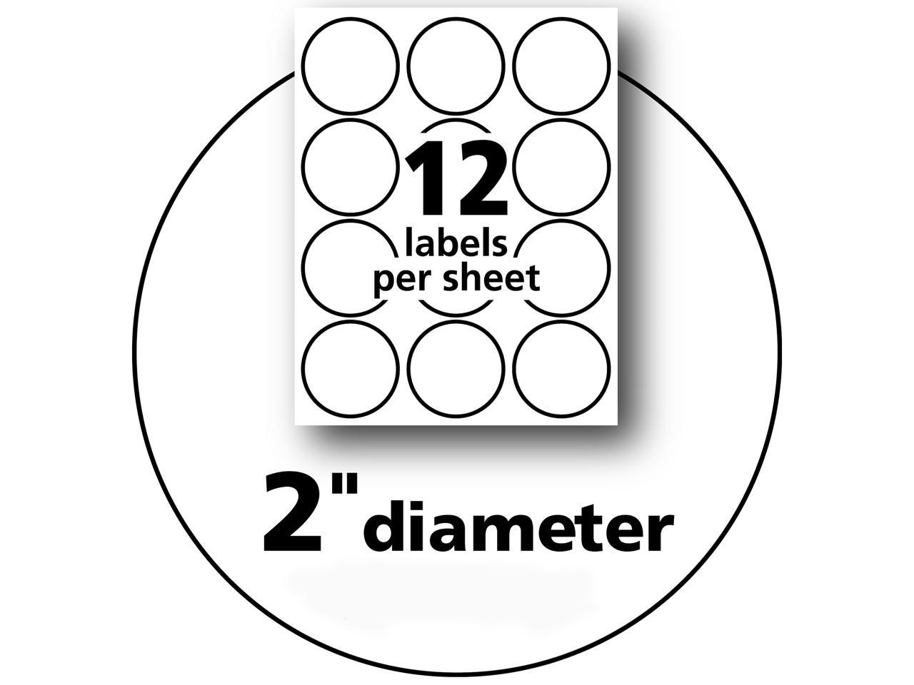 Avery 22877 2 in. Dia. Print to the Edge Easy Peel Round Labels, White