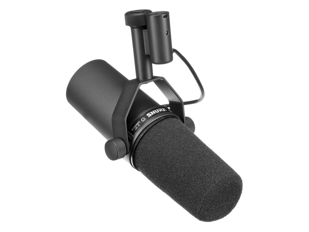 Shure Sm7b Cardioid Dynamic Vocal Microphone With Two Section Broadcast Arm Xlr Cable 10 Pack Straps Bundle Newegg Com