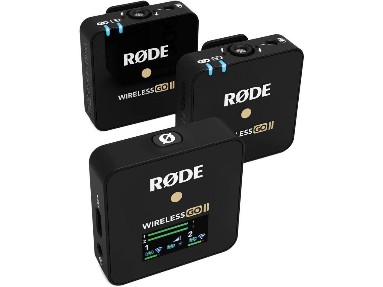 Rode Wireless GO II 2-Person Compact Digital Wireless Microphone System/Recorder Bundle with ZG-R30 Charging Case for Rode Wireless GO/Wireless GO II Microphone System 