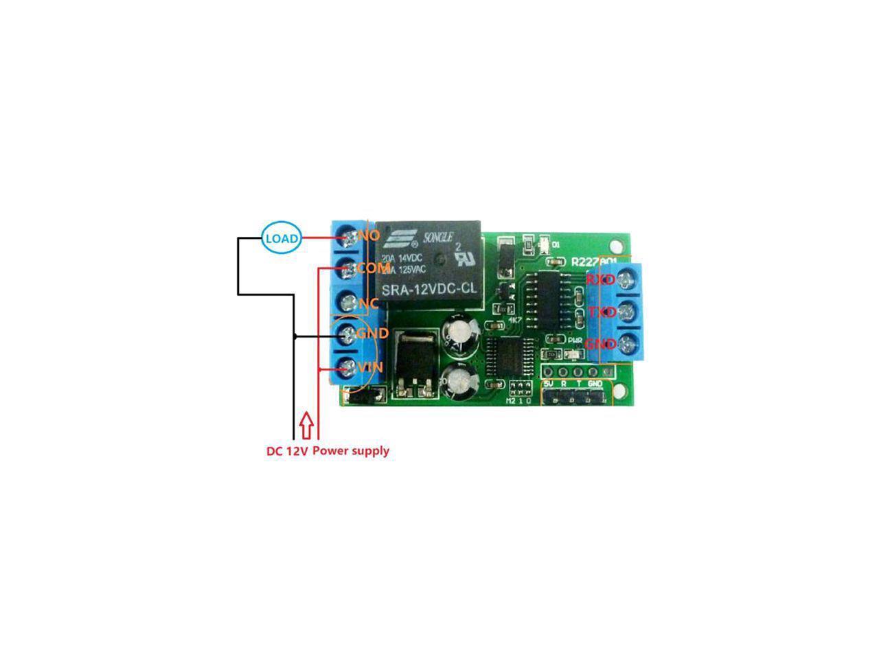 2 in 1 Mini DC 12V Remote Control Relay,RS232 /& TTL232 Single Channel Relay Remote Control Switch for Motor