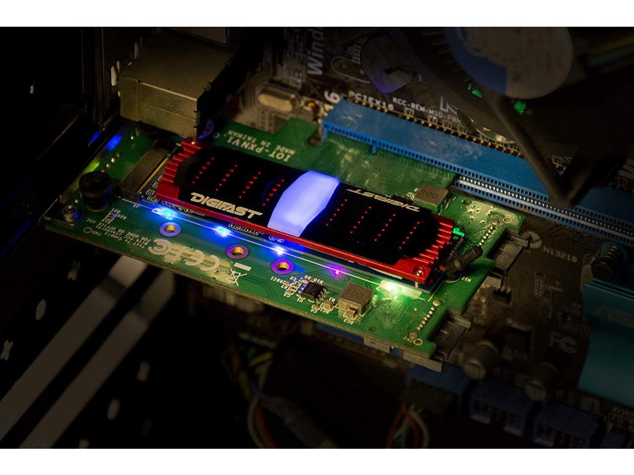 Digifast Knight 512GB M.2 NVMe RGB SSD PCIe Gen 3x4 M.2 2280 Solid State Drive with Read 3400 MB//s Write 2100 MB//s