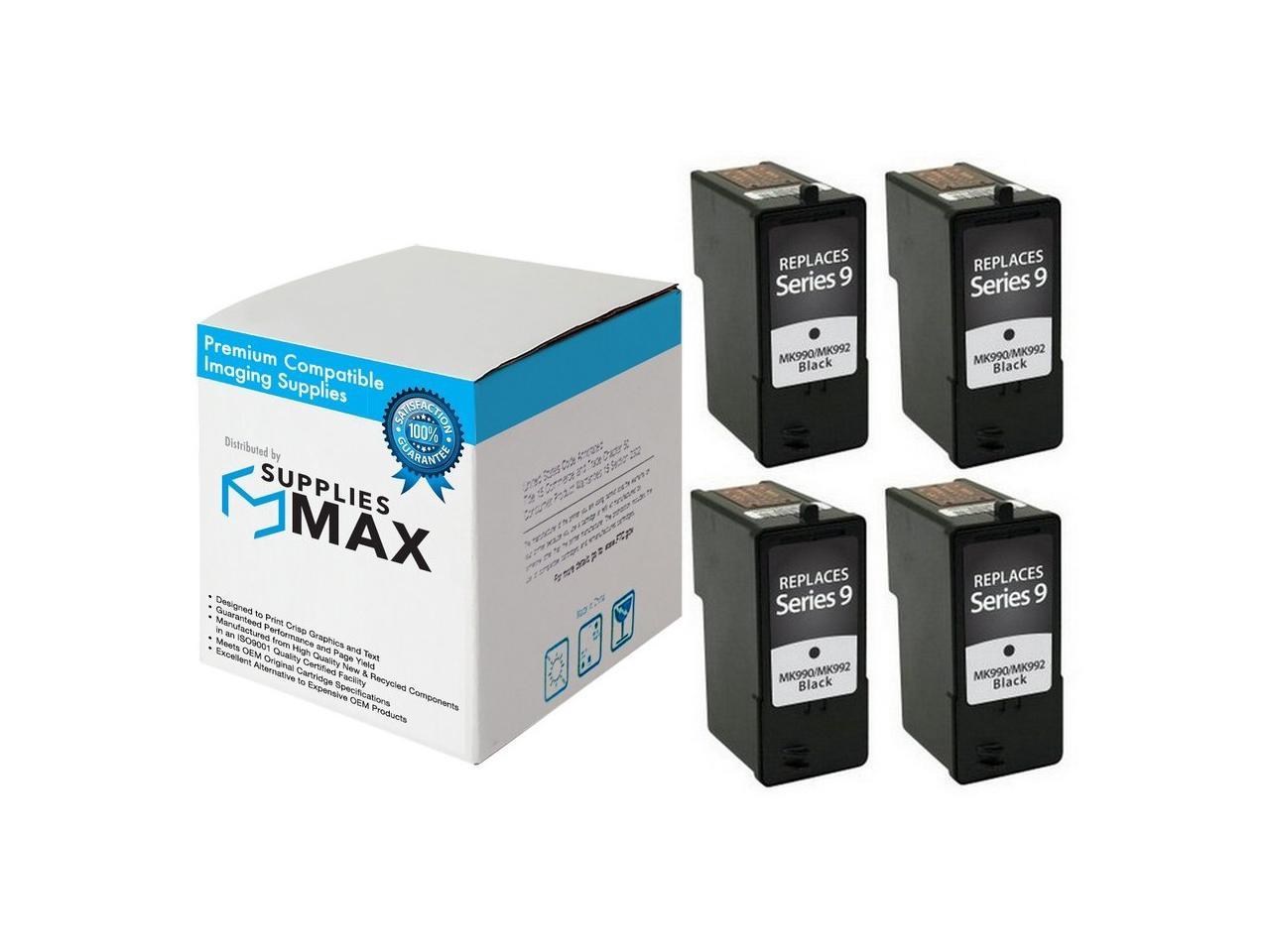 SuppliesMAX Compatible Replacement for Dell 926/V305/V305W Black Inkjet 4/PK C924T_4PK Series 9