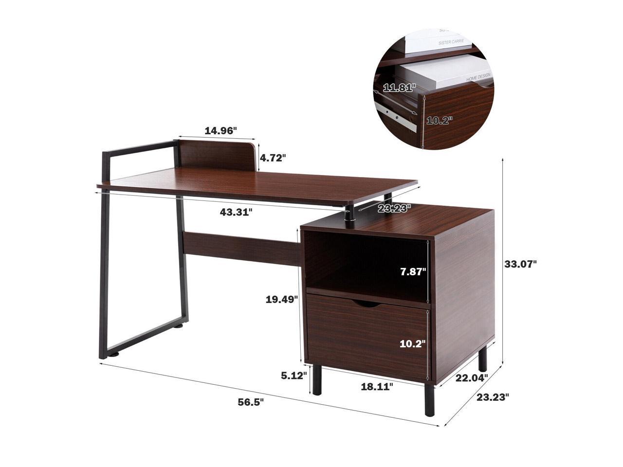 Details about   Cambridge Walnut Computer Desk PC Laptop Table Home Office Workstation Gaming 