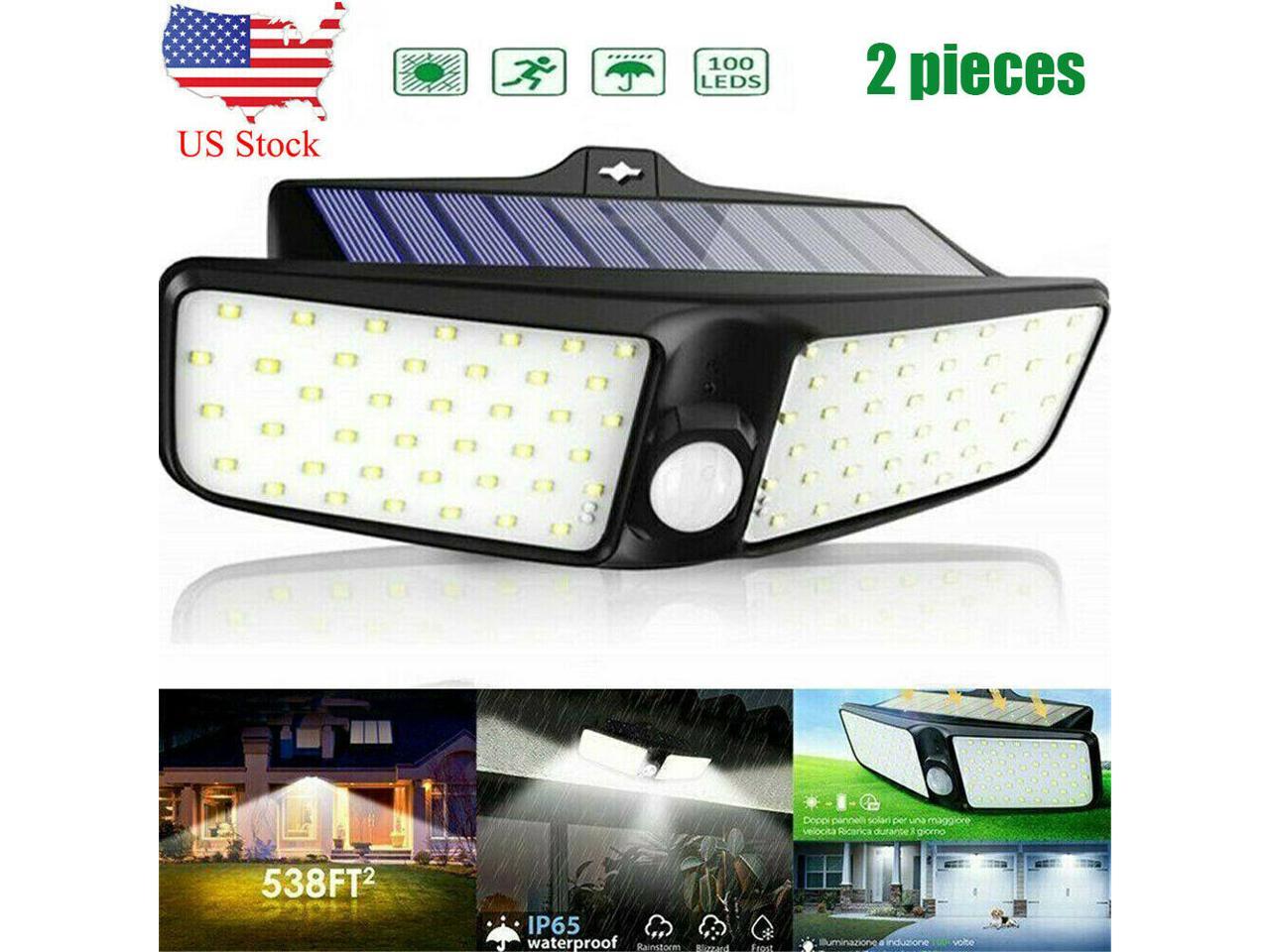 Details about  / Solar 100 LED Dual Security Detector Light Lamp Motion Sensor Outdoor Waterproof