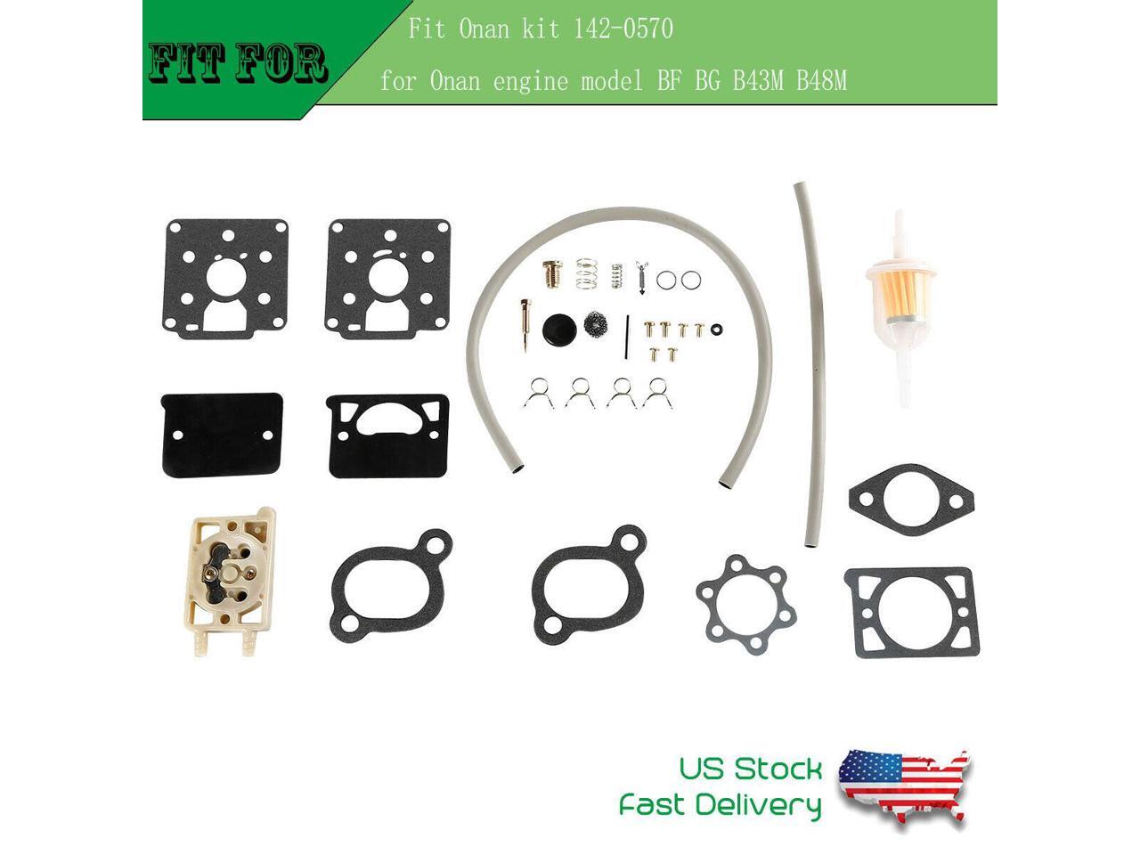 For Onan Carburetor Kit with Fuel Pump Marvel Schebler Model DD11 DD13 DD15 