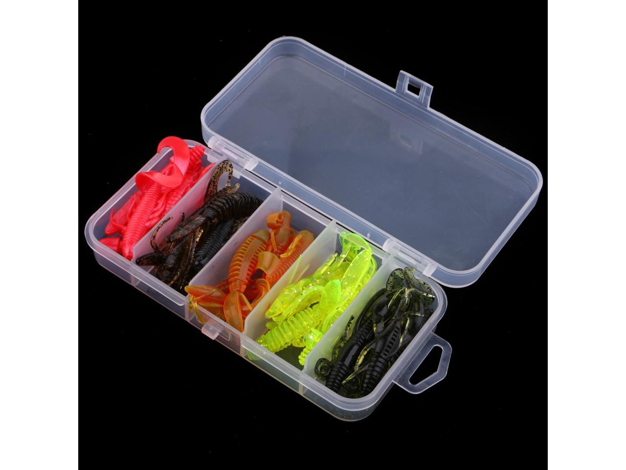 20pcs Soft Bait Plastic Earthworm Shrimp Fishing Lures for Trout Bass Salmon
