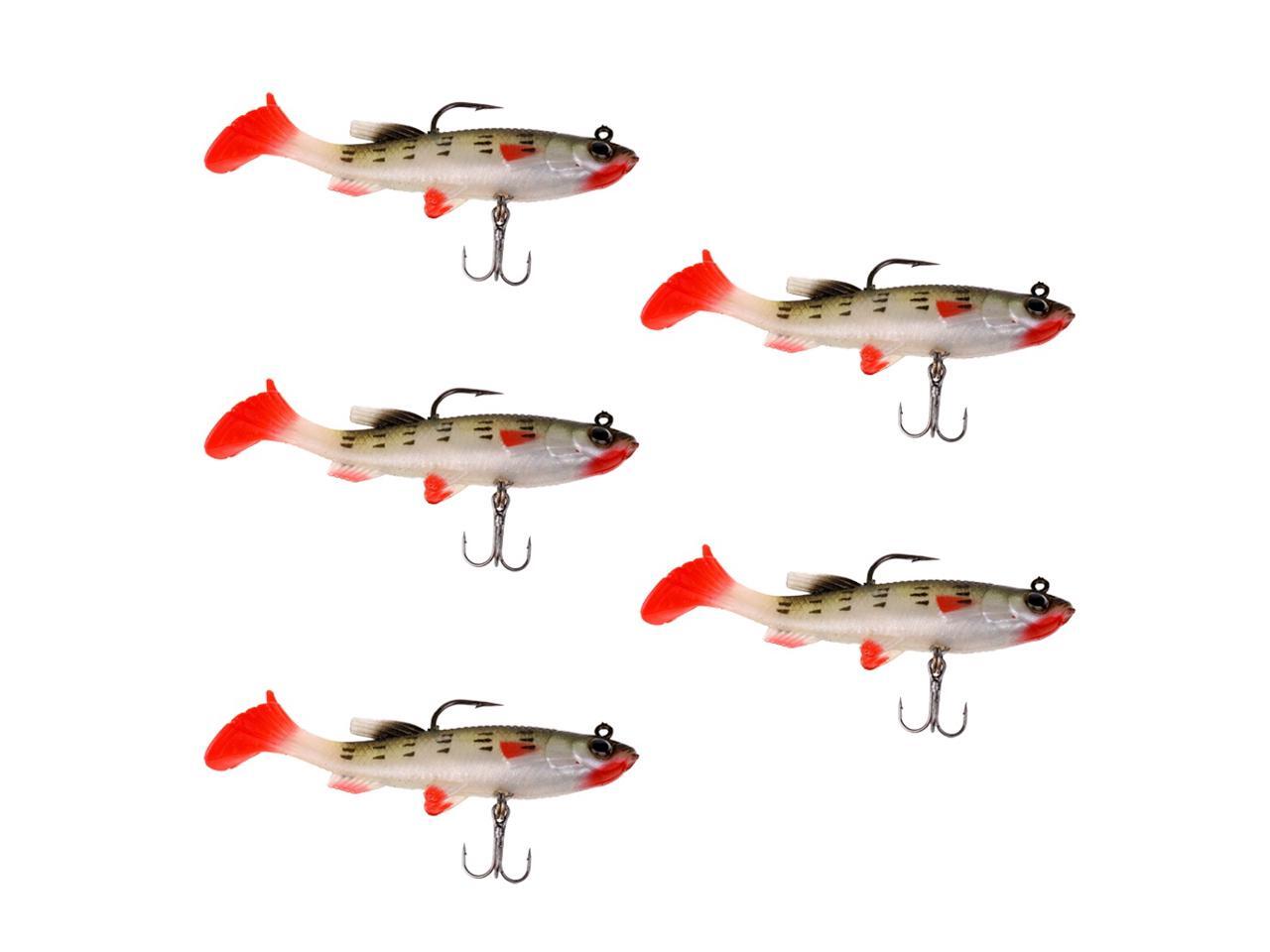 10 Pieces Soft Fishing Lures Baits Artificial Lifelike Baits with 3D Fisheye