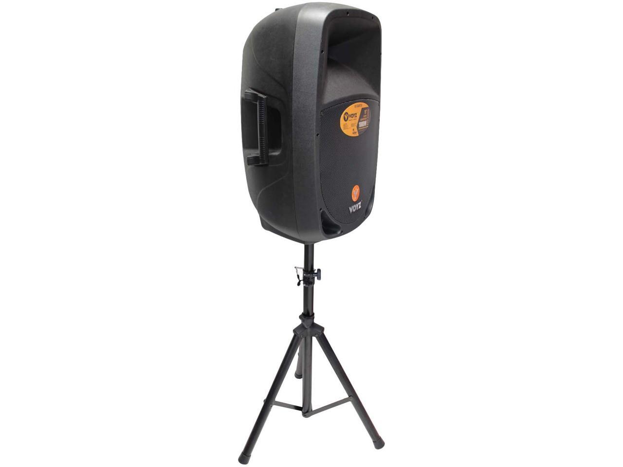 VOYZ 1000 Watt Bluetooth Speaker System with Tripod Stand and 2 Wireless VHF Microphones, Two