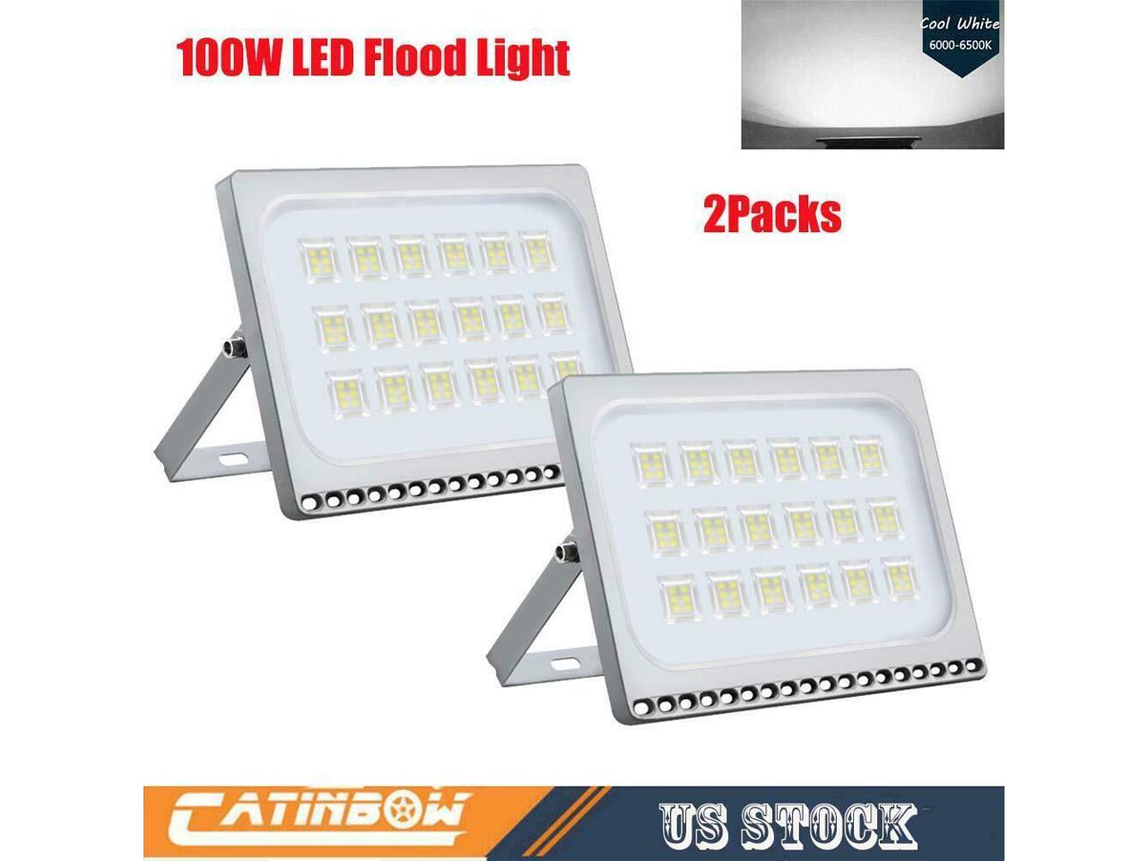 LED Street Road Light 100W IP65 Area Floodlight Spot Garden Lamp 12000lm 6500K 