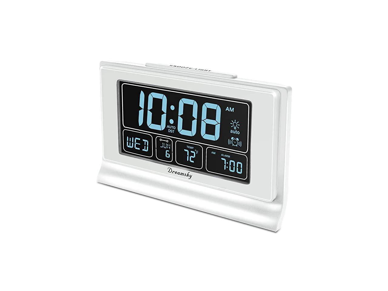 6.6" Large Screen DreamSky Auto Set Digital Alarm Clock with USB Charging Port 