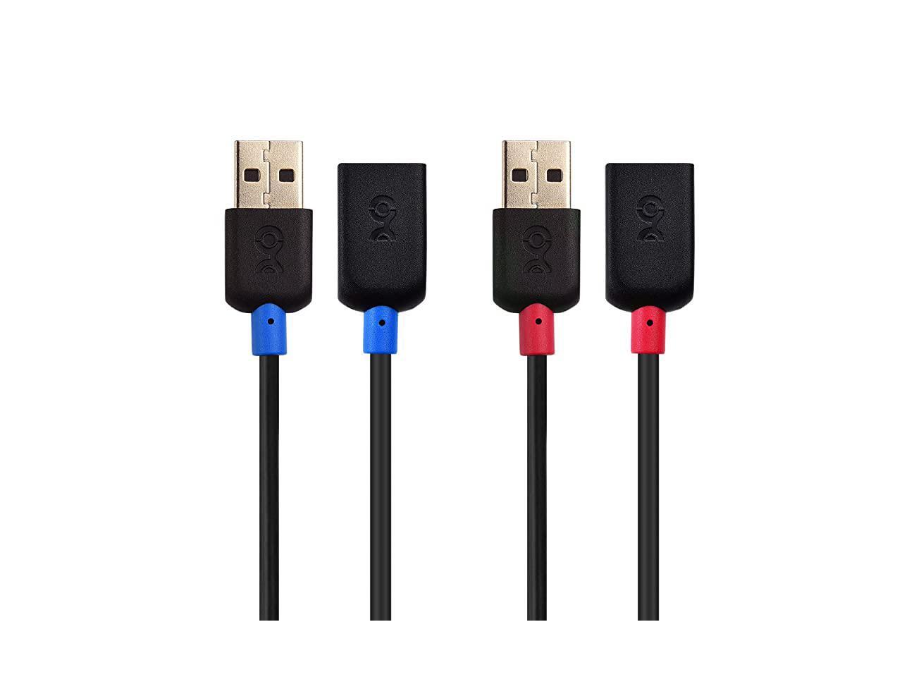 2Pack Long USB to USB Extension Male to Female USB Extender 10 ft