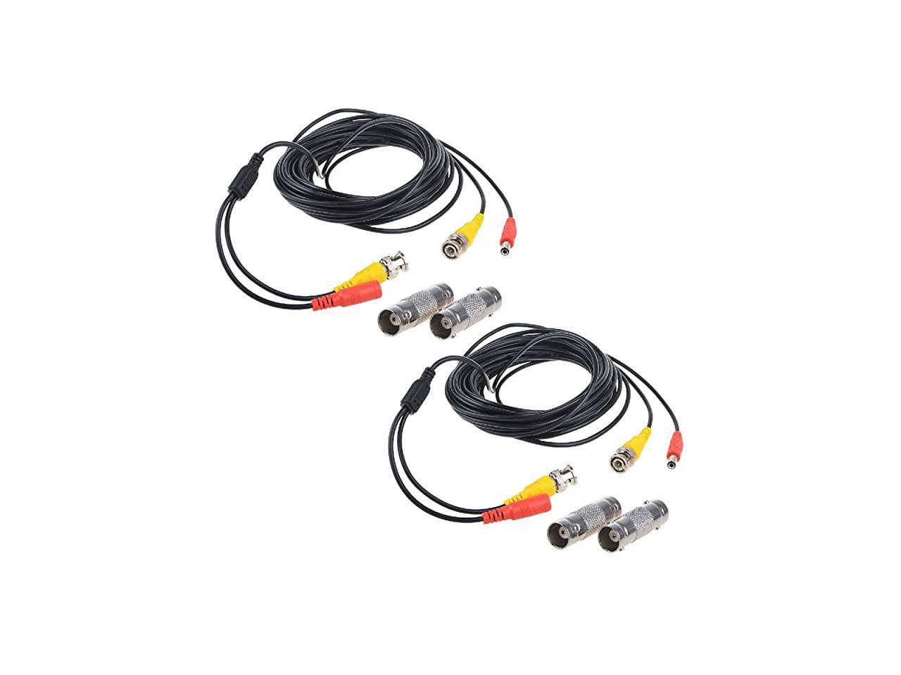 2Pack 25ft HD Video Power Security Camera Cables PreMade AllinOne