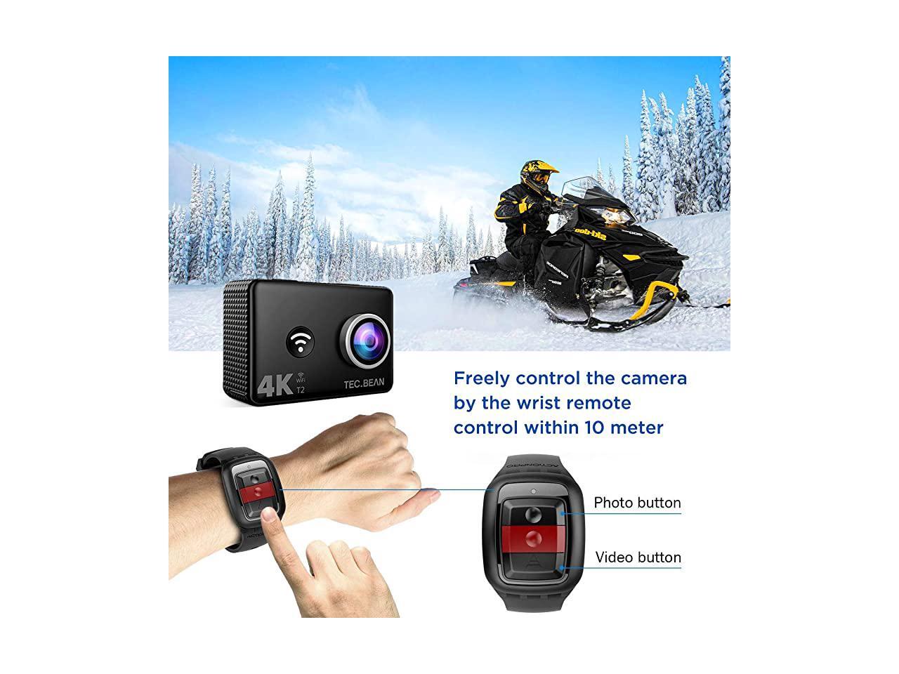 4k Action Camera 45m Waterproof Camera Eis 170wide Angle 4x Zoom Wifi Underwater Camera With Remote And Mounting Accessories Kit Compatible With Go Pro Newegg Com