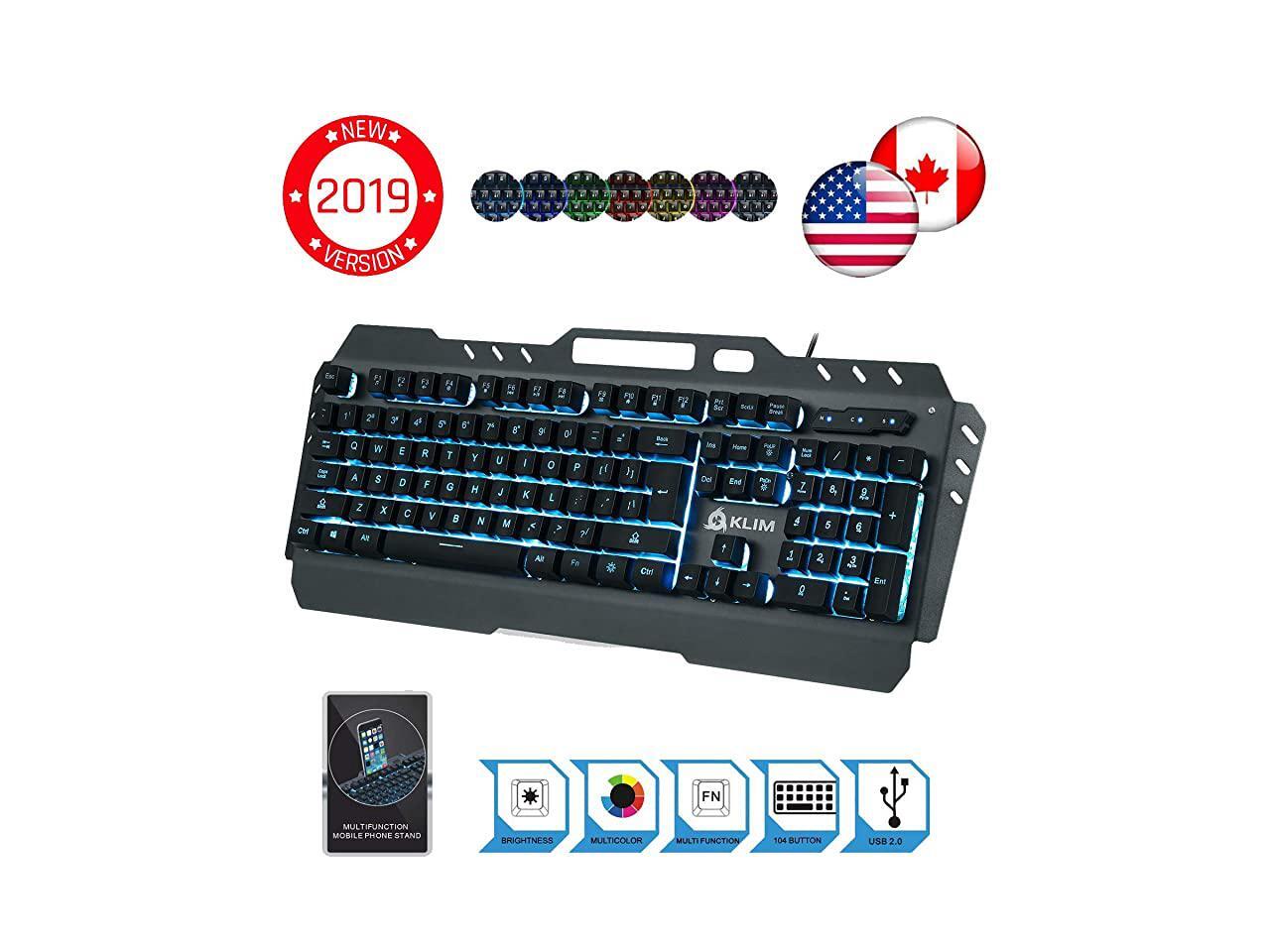 Lightning Gaming Keyboard Semi Mechanical Led 7 Colors Light Up Metal