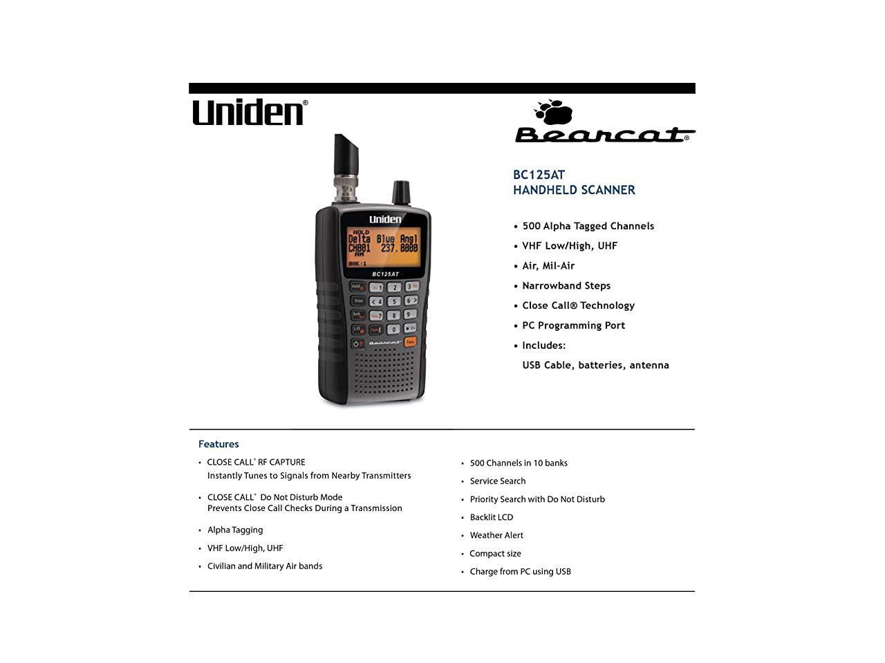 Bearcat BC125AT Handheld Scanner & BC355N 800 MHz 300Channel Base