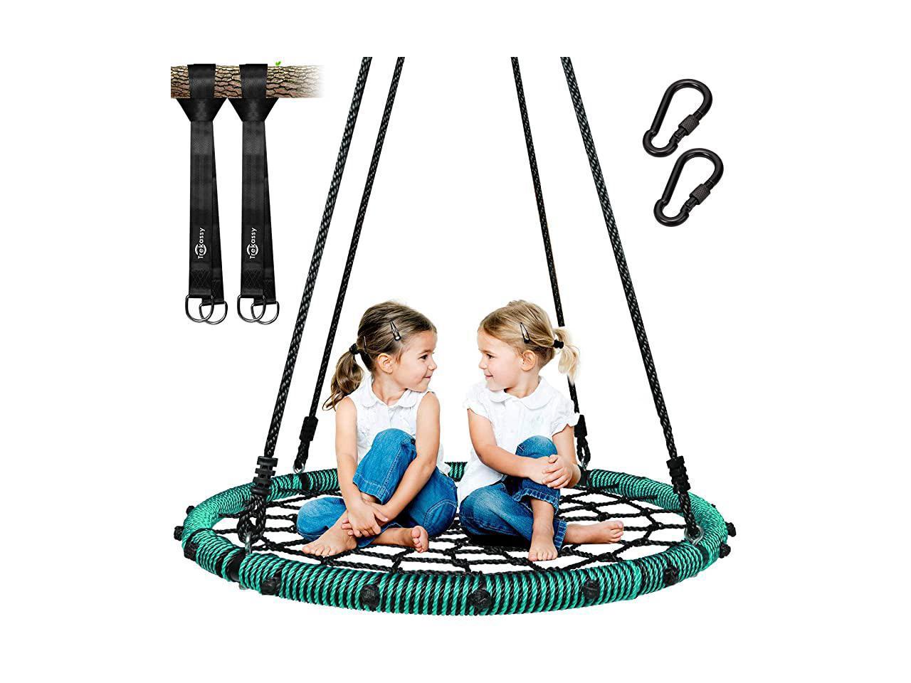 40" Spider Tree Swing for Kids 660 lb Steel Frame w/2 Hanging Strap Easy Install 