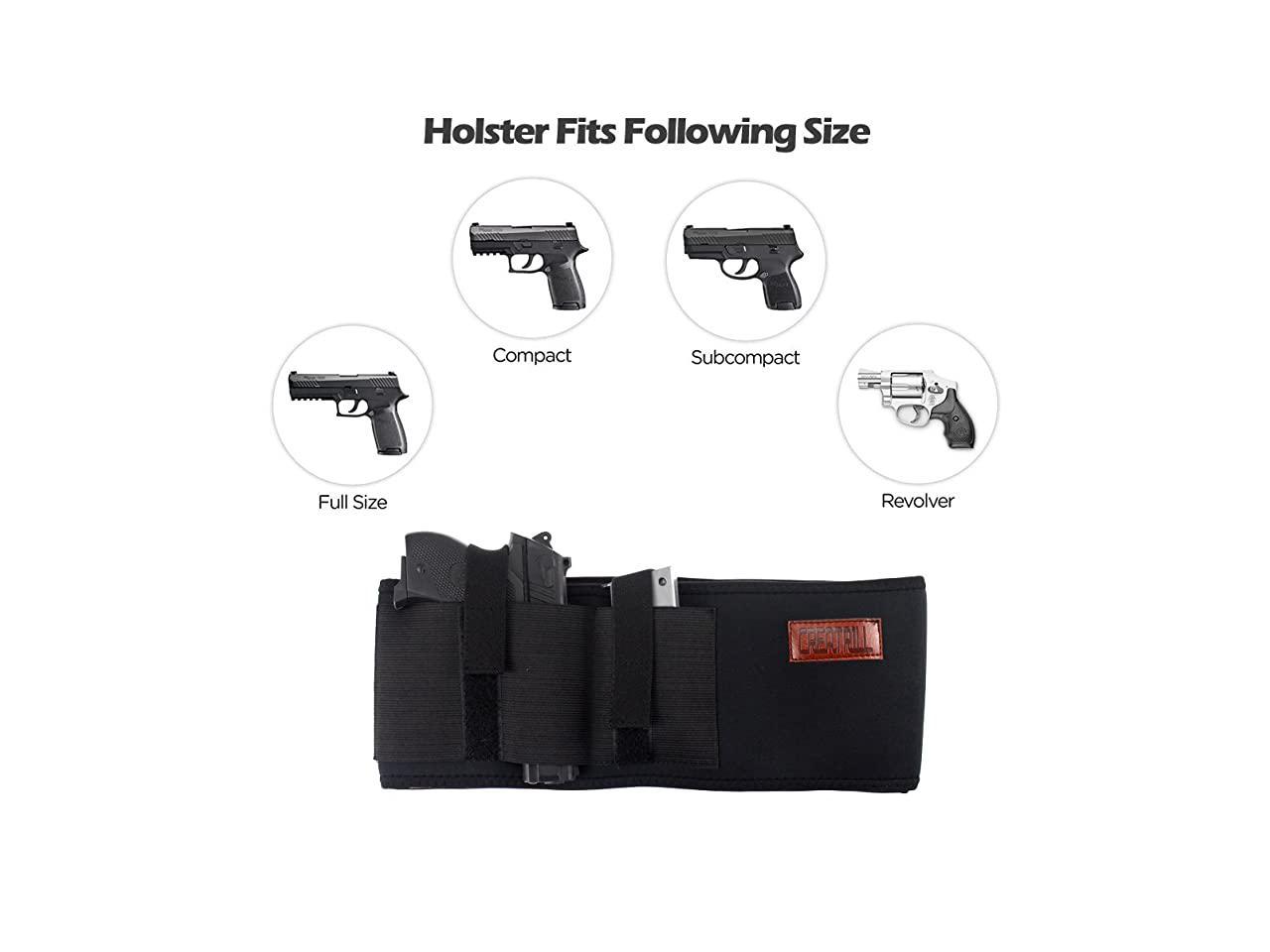 Details about   Pistol Holster Ankle Belly Band Bundle Gun Handgun Concealed Carry Ambidextrous 