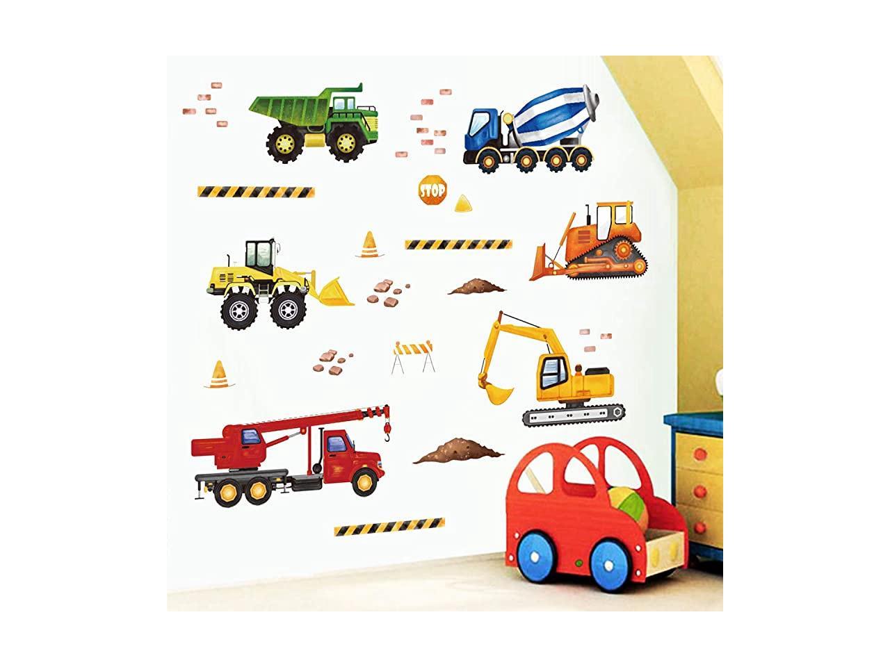 Construction Vehicles,Wall Sticker,Kids Playroom,Decor,Bedroom,Wall Art,Construction Wall Decal