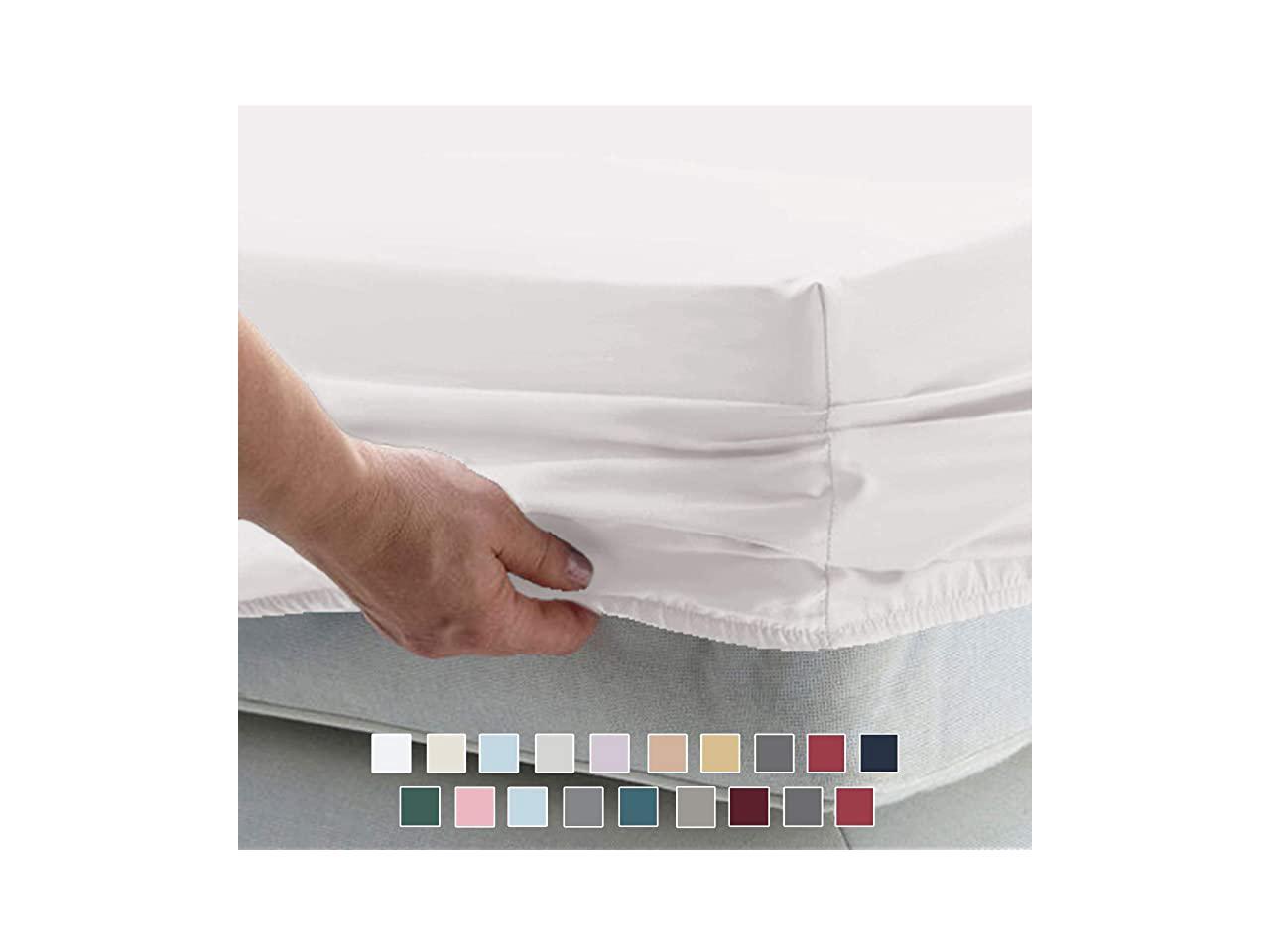 800 Thread Count Cotton White Queen Sheets Set 100 Long Staple Cotton