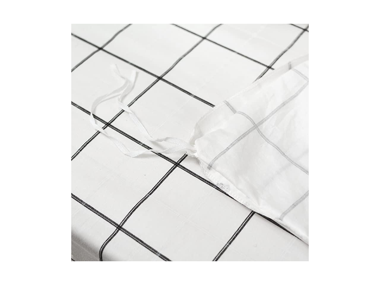 Black and White Grid Duvet Cover Sets Lightweight Cotton Bedding Set
