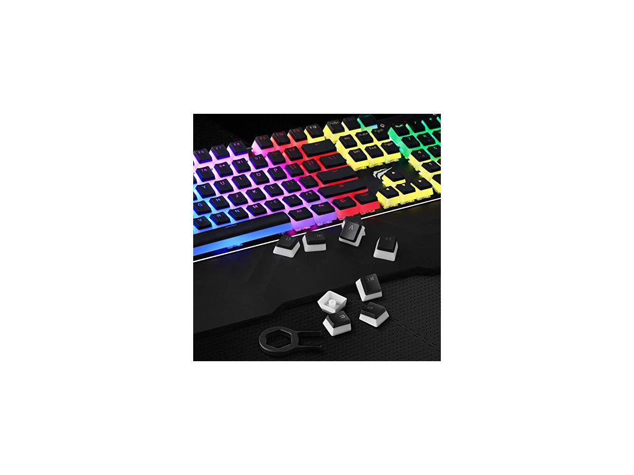 Keycaps Double Shot Backlit PBT Pudding Keycap Set with Puller for DIY Cherry MX Mechanical ...
