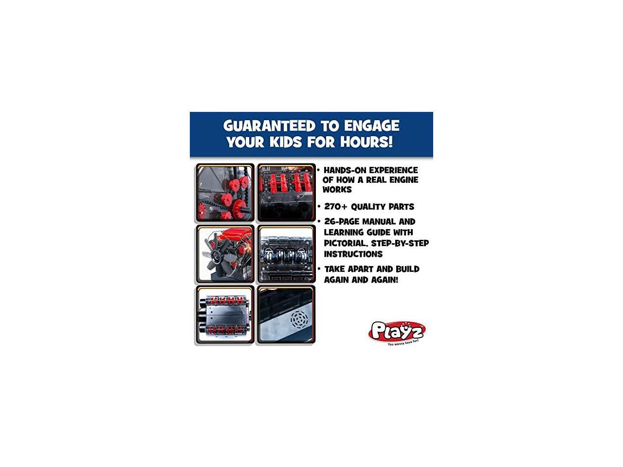 V8 Combustion Engine Model Building Kit STEM Hobby Toy for Kids Adults