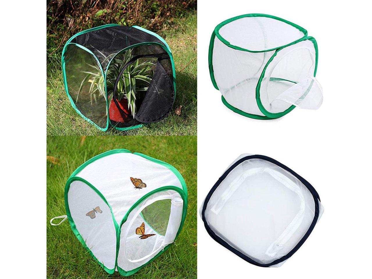 2PC Collapsible Insect and Butterfly Habitat Cage Terrarium Pop up Open