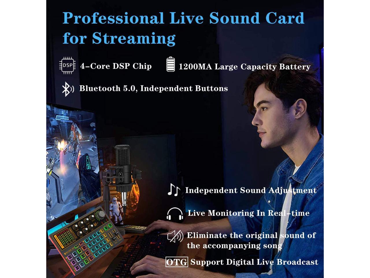 Professional Audio Mixer, K300 Live Sound Card and Audio Interface