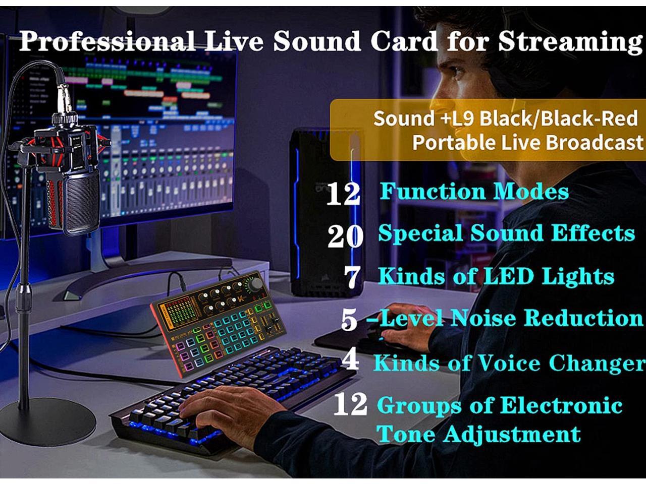 Professional Audio Mixer, K300 Live Sound Card and Audio Interface