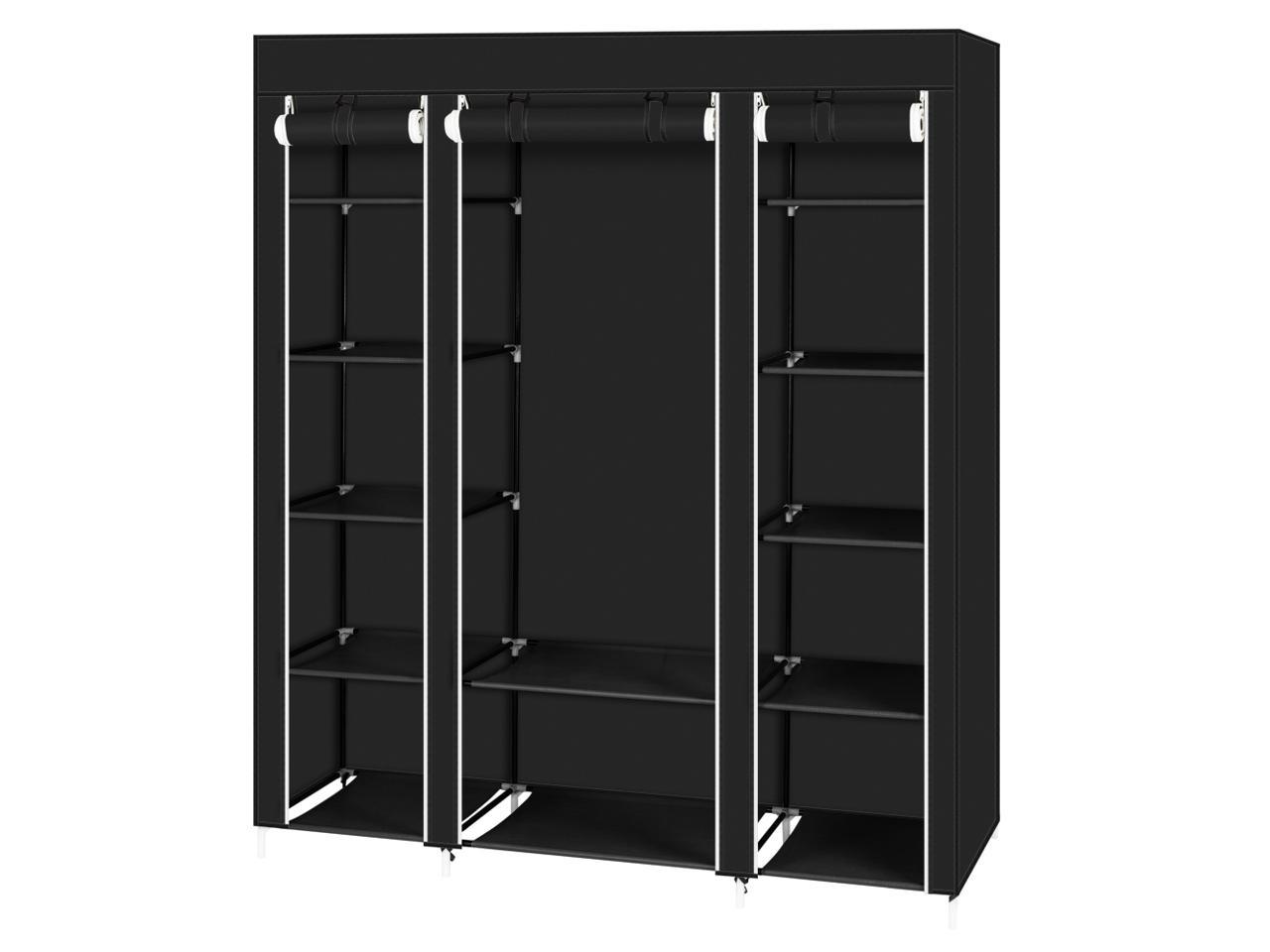 YOUUD Wardrobe Storage Closet Portable Closet Shelves Extra Strong and Durable 165x43x168cm Closet Storage Organizer Quick and Easy to Assemble