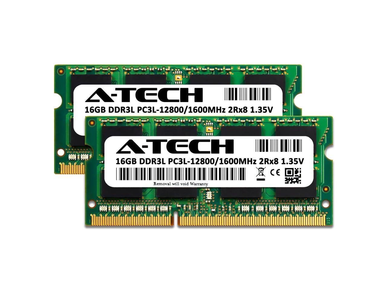 A-Tech 32GB (2x16GB) DDR3 / DDR3L 1600MHz SODIMM PC3-12800 2Rx8 1.35V
