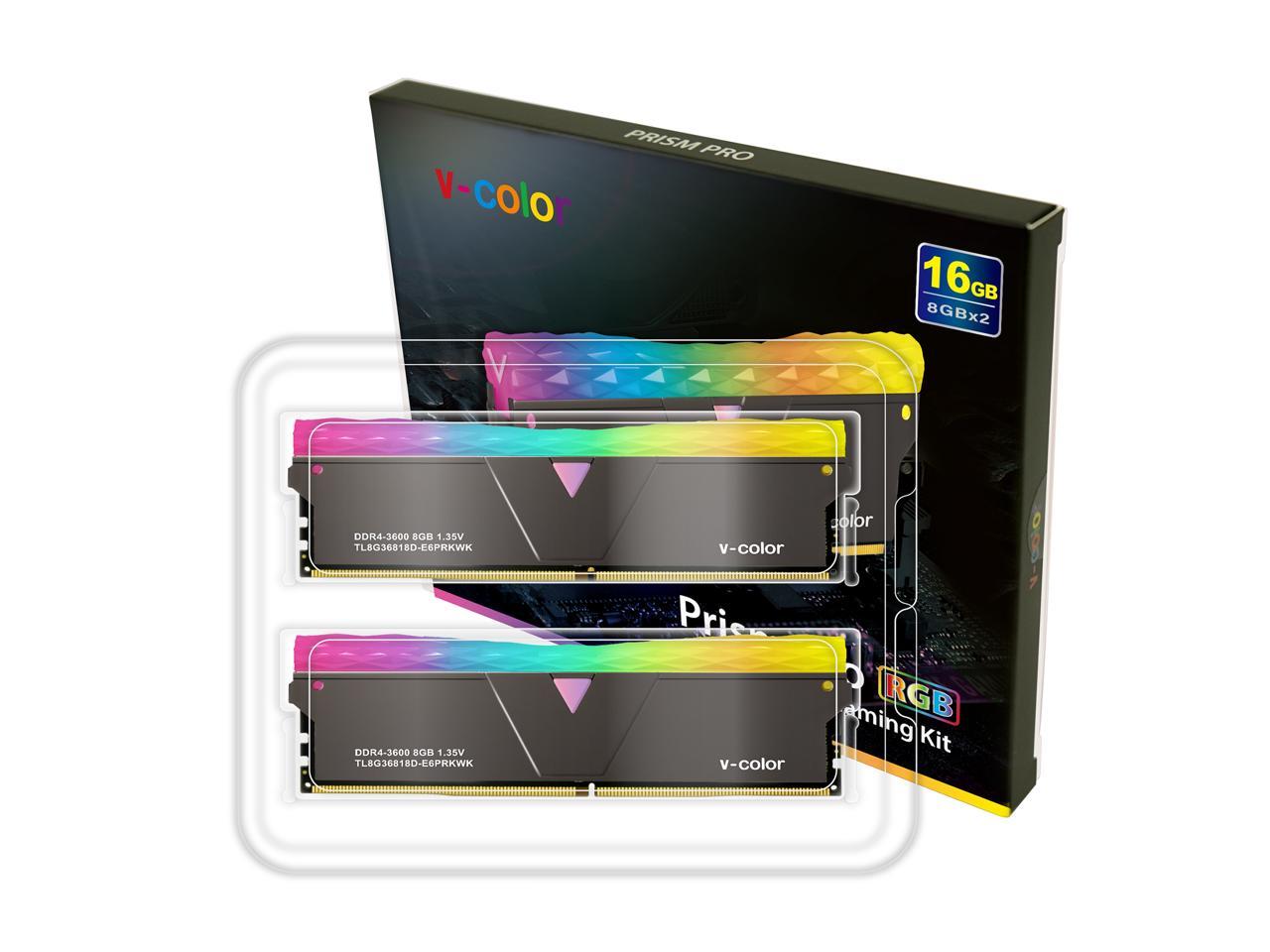 v-color Prism Pro RGB 16GB (2x8GB) DDR4 3600MHz (PC4-28800) SK Hynix IC