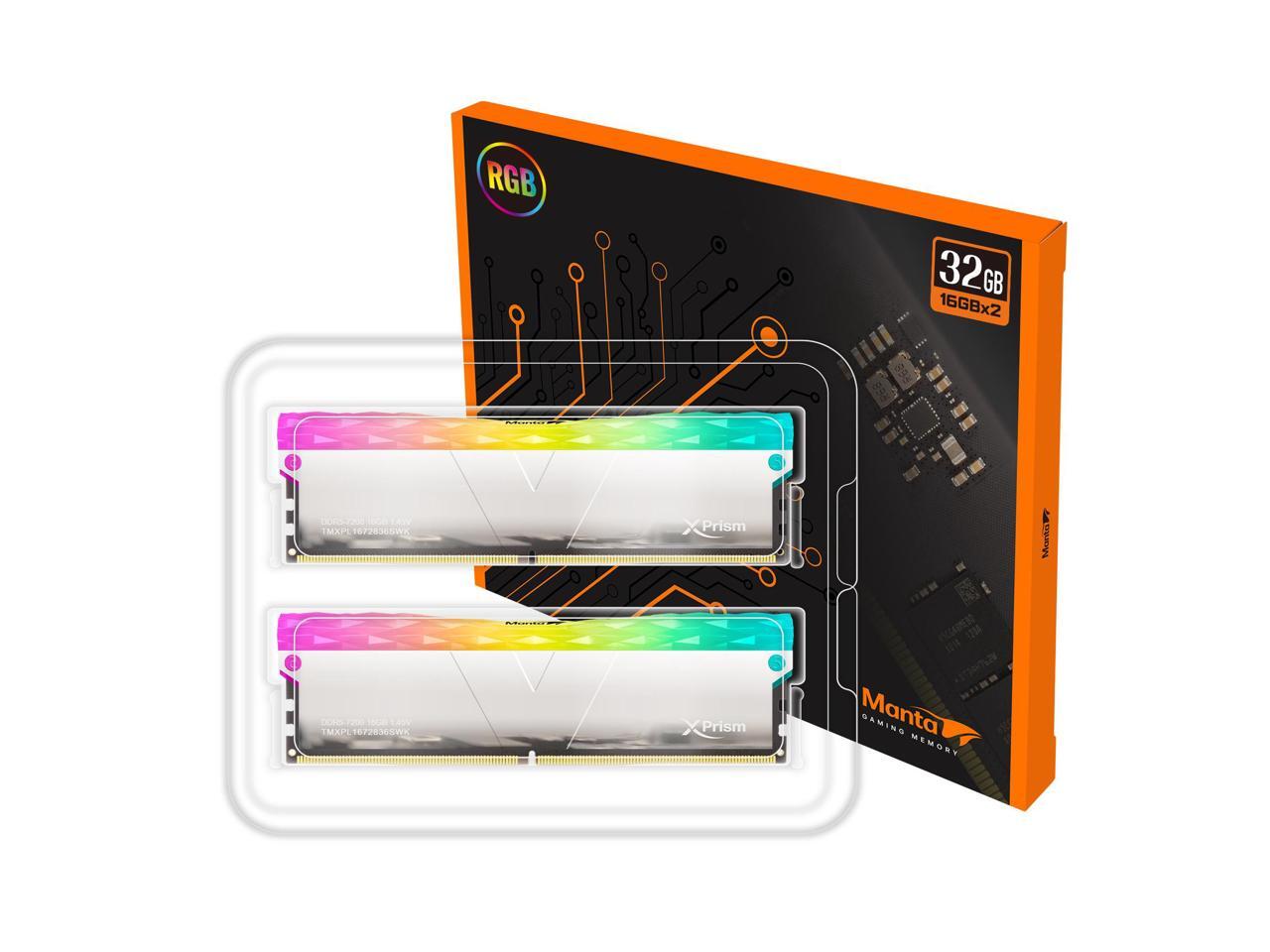 v-Color DDR5 XPrism Hynix A-DIE 32GB(16GBx2) 7200MHz 2Gx8 CL36 1.45V ...